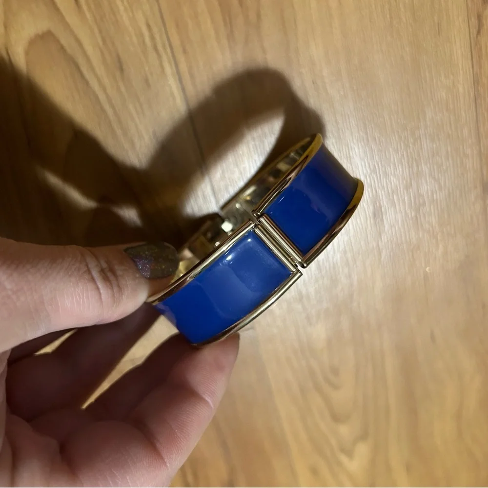 Blue and Gold Bangle Bracelet